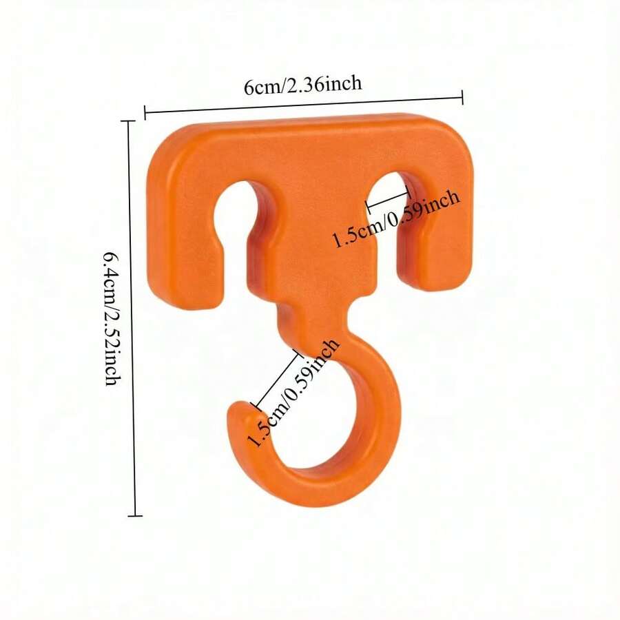 Bộ 1/5 móc cắm trại di động, móc treo quần áo đa năng. - Đỏ - Xem 1
