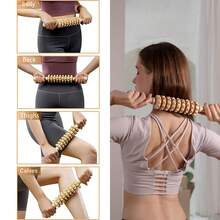 Bộ 4 món massage gỗ sồi, dụng cụ Gua Sha massage mặt và đầu, bộ dụng cụ massage, massage đầu, gậy massage làm đẹp, dụng cụ cạo cơ thể, dụng cụ thư giãn cơ bắp, massage lưng, massage xương bả vai, massage cổ, massage toàn thân, massage chân, massage vai, dụng cụ massage vai và cổ, quà tặng ngày lễ - Màu be - Xem 9