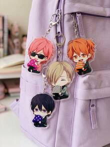 1pc/9pcs Cute Anime Boy And Mushroom Pattern Keychain, Japanese Style Irregular Shaped Acrylic Keychain, With Colorful Hair And Mushroom Details, Suitable For Backpack Decoration, Anime Fan Gift, Back To School, Birthday, Christmas, Valentine's Day, New Year, Anniversary, Party Favor, Graduation And Daily Use - Multicolor - View 2
