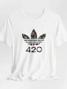 420 m1onogram M1ens Jerseort eeve T1EE - Blanco - Ver 2