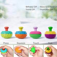 1/2/3pcs Silicone Finger Stress Relief Toys, Sensory Stress Relief Gadgets, Suitable For Teens And Adults, Tactile Desk Toys, Autism ADHD Anxiety Relief Gifts, Christmas Stocking Stuffers, Random Colors And Styles - Multicolor - View 7