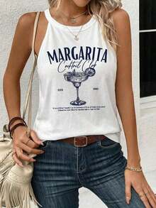 LUNE Camiseta de tirantes de cuello halter casual y cómoda para mujer, 95% algodón, adecuada para el verano - Blanco 4 - Ver 7