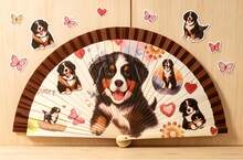 Un abanico   con dibujo perritos  Ideal para el verano,fiesta, mejor regalo de cumpleaños/graduación. - San Bernardo - Ver 2