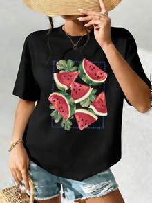 Dam-T-shirts - Svart - Visa 2