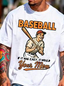 R Baseball Player T1S1Hirt Funny If It Was Easy Graphic T1EE - Blanco - Ver 2