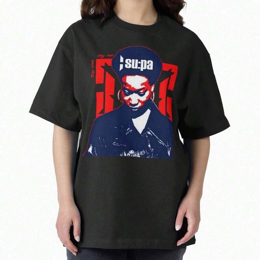 Bahamadia Oversized T-ShirtShirt For Women Camiseta 100% Algodón Unisex - Playera Casual Premium de Corte Cómodo - Negro - Ver 1