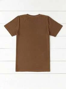 Short-Sleeved T-Shirt With Heart With Flower Print - 全穀類咖啡 - 查看 2