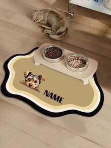 Individuell anpassbare schnell trocknende Futterunterlage für Haustiere, personalisiert mit Foto und Namen des geliebten Haustieres, spritzwassergeschützt, saugfähig, leicht zu reinigen, geeignet für Hunde und Katzen, waschbare Futterunterlage, perfektes Geschenk für Haustierbesitzer, witziges Haustier-Design, strapazierfähige Haustier-Matte (Hinweis: Die Größe 30*40 ist relativ klein, bitte wählen Sie für Katzen und Hunde die mittlere oder große Größe) - Verschiedenfarbig - Übersicht 5