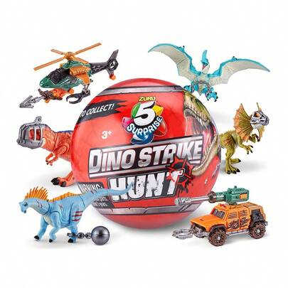 ZURU 5pcs Dinosaur Mystery Capsule Toys, Smashers Dinosaur Vs Alien Surprise Series, Collectible Blind Box Mini Figures, Gift For Boys Aged 3+