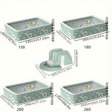 Large Inflatable Swimming Pool, Family Size Swimming Pool, Mobile Water Park, Indoor/Outdoor Water Entertainment, Party Pool, Thick & Durable PVC Material, Inflatable & Portable (Basic Model Without Slide) - Vitality Series - View 7