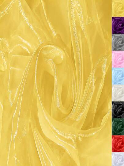 1pc Crystal Organza Fabric, Lightweight Sheer Tulle, Suitable For Bows, Ballet Tutus, Tablecloths, Gift Wrapping, Crafts And DIY Sewing (Folded Packaging)