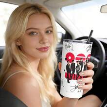 Bình nước giữ nhiệt BT21 Signature (40oz/20oz) có ống hút và tay cầm – Món quà hoàn hảo cho fan ARMY tại các buổi hòa nhạc, du lịch, trường học | Halloween, Giáng sinh, Lễ Tạ ơn - Nhiều màu - Xem 10