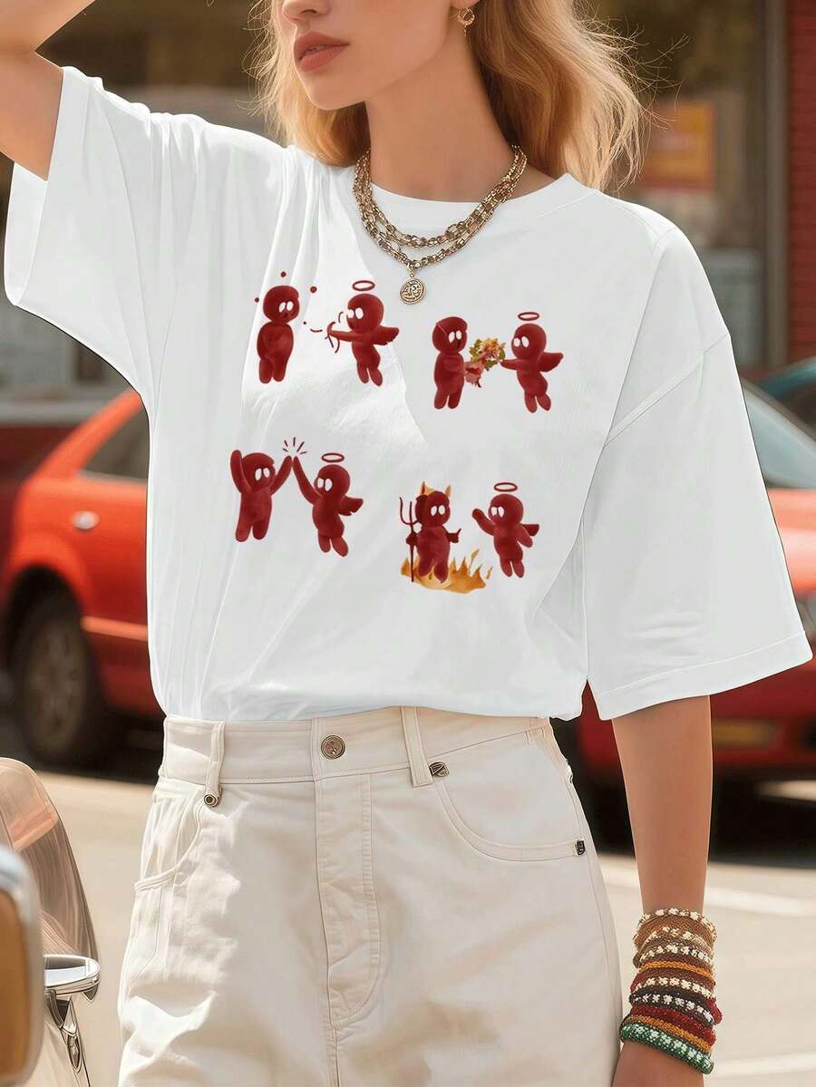 Dam-T-shirts - Vitt - Visa 1