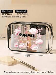 1 chiếc túi đi biển bằng PVC chống thấm nước in chữ "Summer" trang trí vỏ sò và sao biển, túi đựng mỹ phẩm PVC, túi đựng đồ du lịch PVC có khóa kéo, túi đựng đồ vệ sinh cá nhân nhẹ, chống phai màu, hộp đựng trang điểm di động được TSA chấp thuận, thiết kế dễ lau chùi, phù hợp cho cả nam và nữ, quà tặng tuyệt vời cho mẹ, giáo viên, bạn bè, y tá, túi đựng mỹ phẩm, túi đựng đồ vệ sinh cá nhân cần thiết cho trường học/kỳ nghỉ, quà tặng Ngày của Mẹ, vật dụng cần thiết cho mùa hè. - Nhiều màu - Xem 7