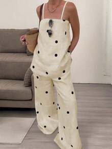 Set de 2 prendas con estampado de lunares sencillo para mujer, primavera/verano - Albaricoque - Ver 7