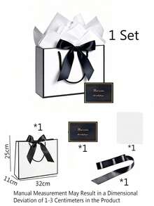 4pcs/Set Gift Bags Set, Champagne Silver Gray Gift Bag Set, Luxury Gift Bags With Handles, Bow Decor Paper Gift Bags With Tissue Paper Card And Ribbon For Wedding Birthday Valentine Bridesmaid Christmas Party Gift Packaging - Mo Xibai - View 13