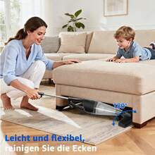 Aigostar Staubsauger mit Kabel 4 in 1, 600W Stabstaubsauger, 13KPA, 1L Kapazität, Leicht und Ideal für Zuhause, Sofa und Haustierreinigung - EU E-Typ Stecker (220-240V) - Übersicht 5