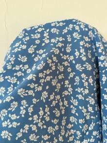 Vestido de playa con tirantes finos y estampado floral ditsy rojo para mujeres - Azul - Ver 4