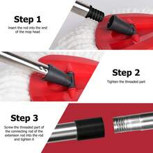 Spin Mop Replacement Handle, 4 Section 30 Inch To 58 Inch Stainless Steel Mop Replacement Handle For O-Ceda Spin Mop EasyWring Triangle Spin Handle For Floor Cleaning(Black) - đen - Xem 6