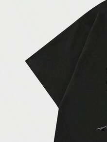 Conjunto de camiseta de manga corta y pantalones cortos con estampado de calavera para hombre, conjunto de vestir casual de verano - Negro 2 - Ver 4