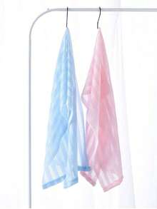 1/2pcs Japanese Style Exfoliating Bath Towel, Easily Lathers, Shower Scrubber For Men And Women - Blue - View 6