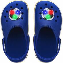 Sandália Infantil Kidstep Futebol Papete Confortável e Divertida Com Led - Azul - Visão 2