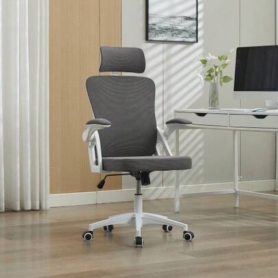 Ergonomischer Netz-Bürostühl Mit Verstellbarer Lendenstütze Und Kopfstütze – Hochlehner-Exekutivschreibtischstuhl Für Zuhause/Büro