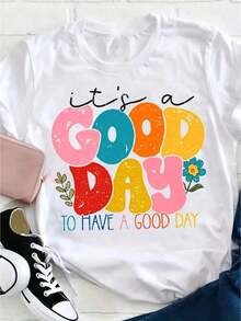 Playera Casual de cuello redondo para Mujer, o como playera Conmemorativa para Amigos o Seres Queridos.También es adecuado como suéter, Corte Holgado, Transpirable, Lavable a Máquina. - Blanco - Ver 6