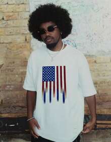 playera de manga corta con bandera, Blanco, XXXLshort-sleeve T-shirt / short-sleeve tee - Blanco - Ver 2