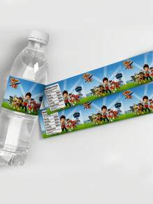 Paw Patrol 30pcs/10pcs Autocollants de bouteille d'eau thème Pat' Patrouille, Étiquettes, Baptêmes, Douches, Décorations d'anniversaire, Emballage de bouteille d'eau pour fête de chien, Décorations de fête d'anniversaire peuvent être utilisées(Style aléatoire) - View 6