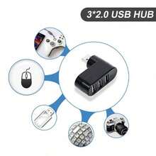 3端口USB 2.0旋转式集线器分线器，180°/360°旋转设计，适用于笔记本电脑/台式机的紧凑型USB扩展器，多端口适配器，兼容USB-A/USB-C设备，即插即用，黑/白随机颜色 - 查看 5