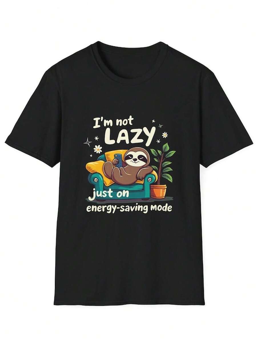 Funny other T1S1Hirt, Gif for Lazy Da, UniS1ex T1EE, Relaxed Vibes, Energy1Saving Mode A1parel.
