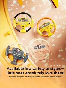 Children's Realistic Steering Wheel Toy - Features Sound Effects, And Music; An Educational Toy For Learning Traffic Rules. Simple And Easy To Play,A Perfect Birthday Gift For Boys And Girls Ages 3+ (Not Included 2 AA Batteries). - Multicolor - View 8
