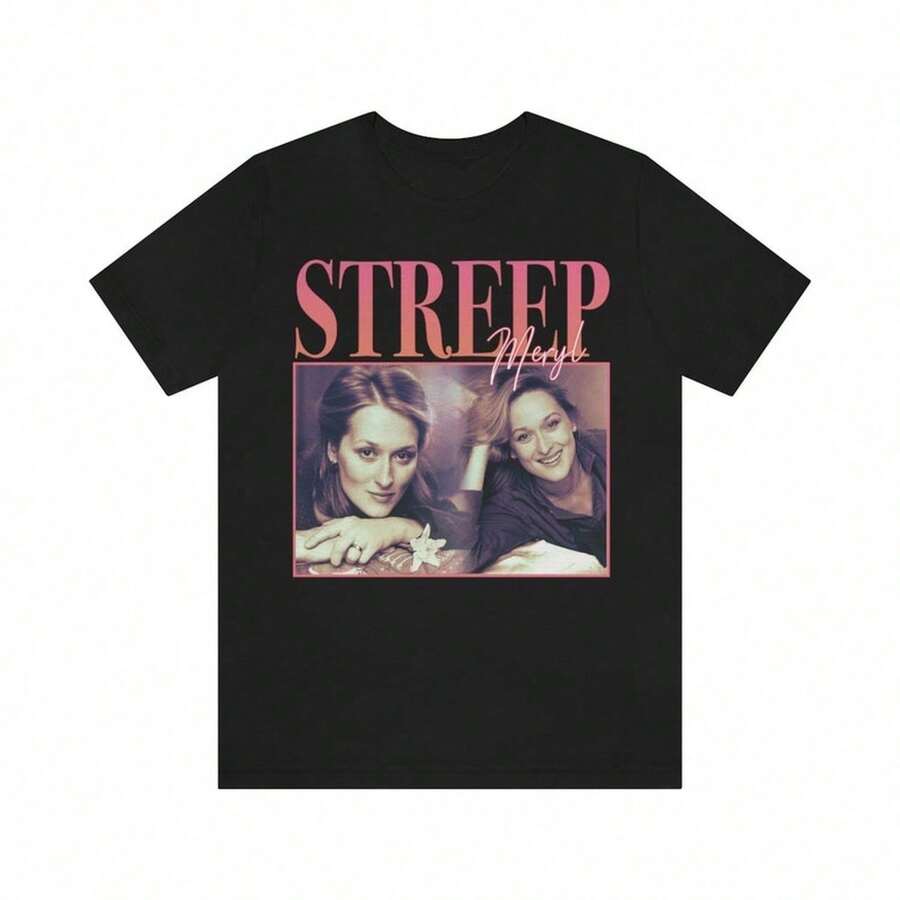90s R StY1Le T-S1Hirt MerY1L StreepShirt For Women Unisex 100% Cotton T-Shirt - Premium Casual Comfortable Fit T-Shirt - 黑色 - 查看 1