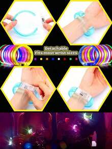 40/20/10/1 LED Light-Up Bracelets, Glow In The Dark, Acrylic Material, Suitable For Bar, Wedding, Party, Carnival, Concert And Other Occasions Party Supplies, Birthday Gift - Wide Bracelet - View 7