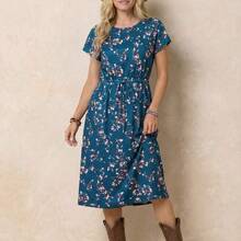 Women's Striped Drawstring Waist Slant Pocket Casual Dress For Summer,Summer Dresses For Women - Multicolor - Ver 6