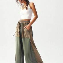 BohoFeels Women's Casual Knit Patchwork Loose Wide Leg Washed Pants - Multicolor - Ver 5