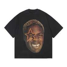 New American Summer T-Shirt DANIEL CAESAR, Loose Fit, Black, Unisex, Y2k Style, Men's Casual Harajuku Graphic T-Shirt - 白色 - 查看 1