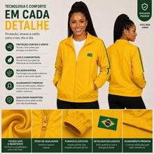 Women's Windbreaker Jacket Blouse Brazil Winter Autumn Cup - Màu vàng - Xem 7