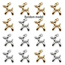 10/20 piezas Encantos, colgantes, pendientes y pulseras con forma de perro de metal dorado y plateado para hacer joyas DIY - Perro globo - Ver 7