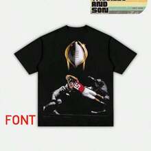 1  Vintage Cowboy Style T-Shirt,  Graphic Tee,  Gift For Fans,  T-Shirt, Retro Hip-Hop And Country Fusion Tee, 180g 100% Cotton. - 黑色 5 - 查看 11