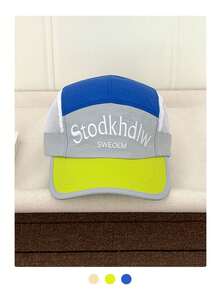 Unisex Street Fashion Color Block Patchwork Flat Brim Casual Hip Hop Cap, Quick Dry Baseball Hat, Letter Print Snapback, Functional Outdoor Cycling Cap, Lightweight Breathable Sun Protection Hat For Summer - Multicolor - View 12