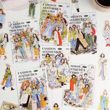 20pcs/Pack Fashion Aesthetic Sticker Set, Watercolor Stylish Girl Stickers For Scrapbooking, Diary, DIY Crafts - YLCD - View 5