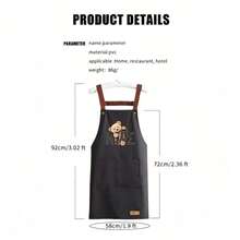 Waterproof And Oil-Resistant Kitchen Apron, Fashionable Korean Style Adult Cooking/Work Bib Apron - A Green - View 6