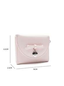 FOREVER FOR YOU 2026 Spring Korean Ins Style Bow Decor Small Wallet, Unique Design Coin Purse For Women - Pink - View 3