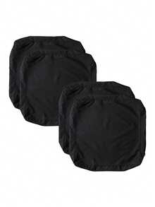 4pcs Black Outdoor Seat Cushion Covers, Modern Solid Color Sofa Throw Pillow Cases Suitable For Patio, Pool, Party, Yard Outdoor Furniture - Black - View 11