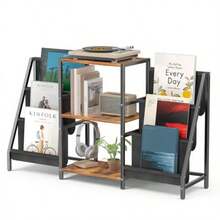 FURRIFIC Mueble para Tocadiscos Librero Minimalista, Estante Organizador con Dos Repisas para Exhibición y Almacenamiento, Base Ajustable, para Oficina, Salón, Dormitorio - como en la imagen - Ver 8