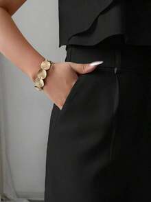 Mono de mujer con diseño casual apropiado para vacaciones de primavera/verano, adecuado para la oficina, el transporte, la playa y la hora del té de la tarde, con tirantes de espagueti, cintura con doble volante y silueta recta y suelta - Negro - Ver 7