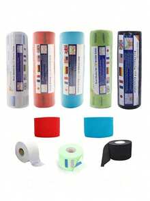 1 Roll/5 Rolls Disposable Elastic Adhesive Neck Strips For Hairdressers, Hair Coloring Neck Protection Stickers - Multicolor - View 3