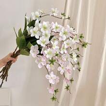 2pcs Artificial Jasmine Flower Hanging Decor For Balcony, Artistic Silk Flower, Lifelike Real Flower, Suitable For Home Decor Bouquet, Balcony Decor, DIY Wedding Bride Gift, Birthday Party Supplies, Tabletop Decor, Yard Decor, Wedding Decor Bouquet, Bouquet, Artificial Flower, Back To School Room Decor, Silk Lily Fake Flower - Multicolor - View 7